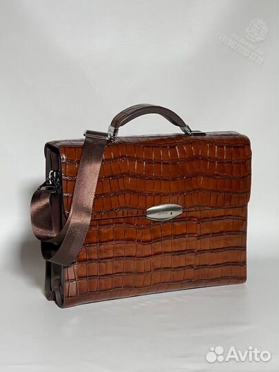 Мужской кожаный портфель Brioni