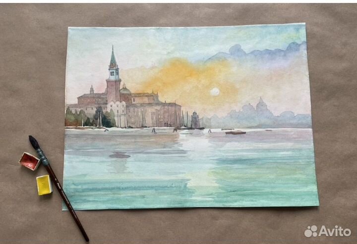 Картина акварелью Венеция