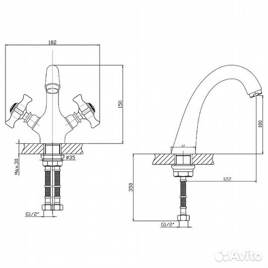 Смеситель раковина Orange O-Classic M76-021cr