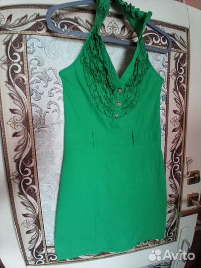 Сарафан летний на стройную девушку,изумруд S