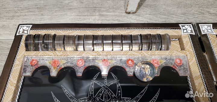 Нарды ручной работы со стеклом