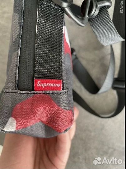 Сумка supreme neck pouch red camo ss21