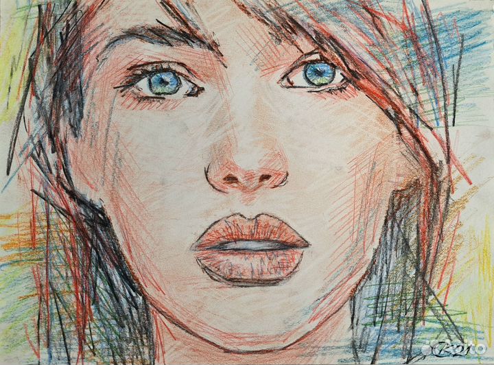 Рисунок - портрет (пастель, карандаш)