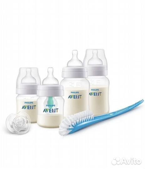 Avent набор бутылочек + соска + щетка для мытья