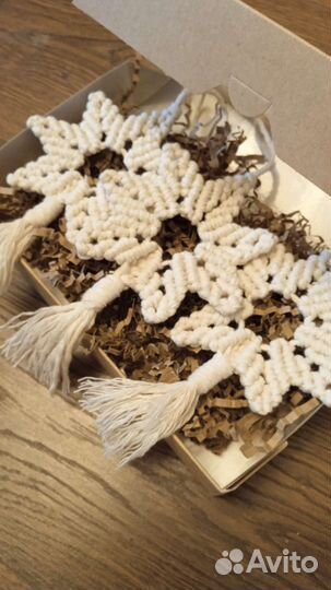 Ёлочные украшения макраме ручная работа