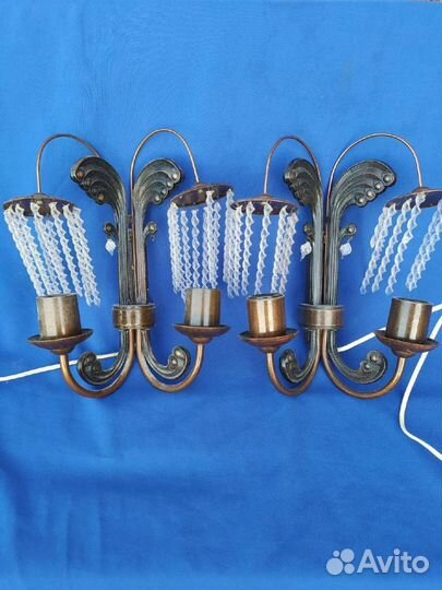 Лампа светильник люстра СССР фонарь латунь бронза