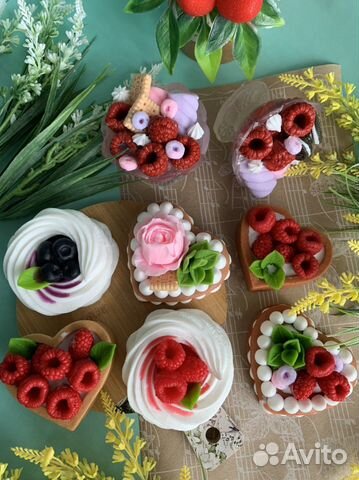 Мыло ручной работы пирожное тарталетка подарок нг
