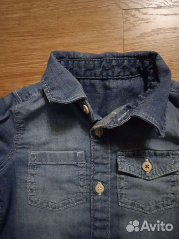 Джинсовая рубашка George на мальчика 6-9 мес