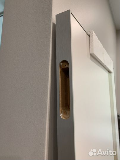 Дверь дизайнерская белая со вставкой из экошпона