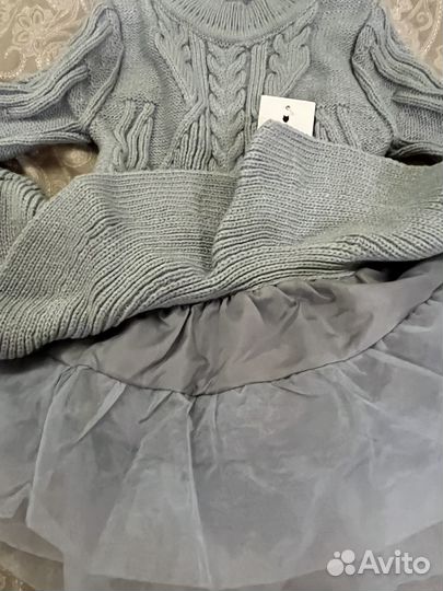 Новое нарядное вязанное платье/ кофта 104-110