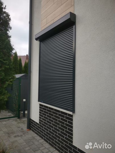 Рольставни защитные на окна антрацит