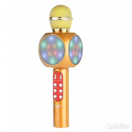 Беспроводной караоке микрофон WS-1816 Золотой