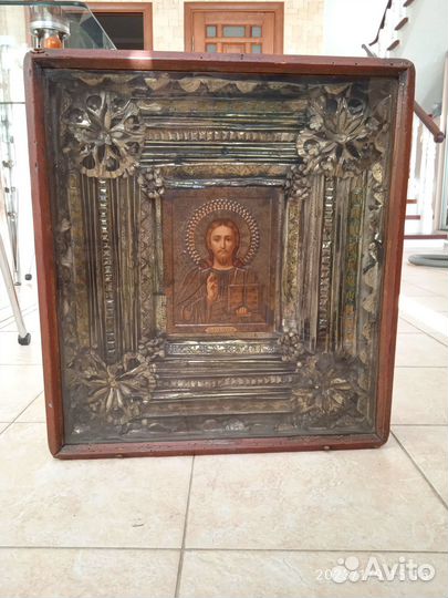 Икона старинная Исус Христос.начало прошлого века