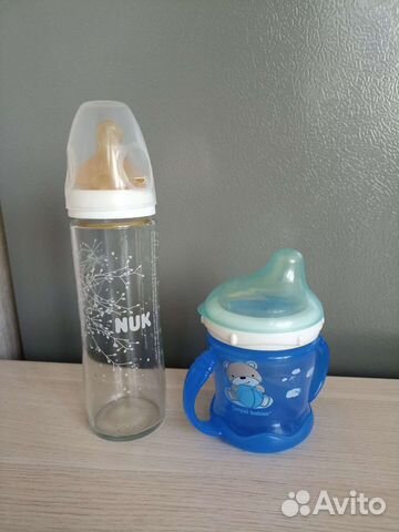 Бутылочка nuk + поильник canpol