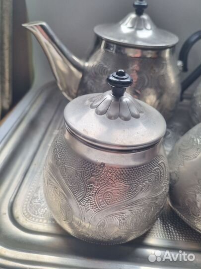 Чайно кофейный сервиз СССР металл