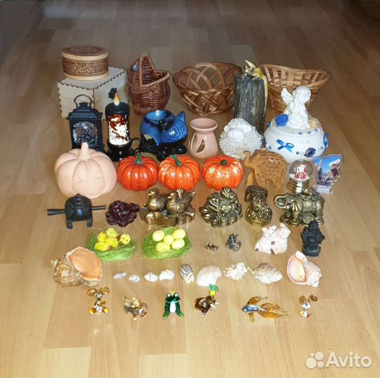 Фигурки корзинки шкатулки разные