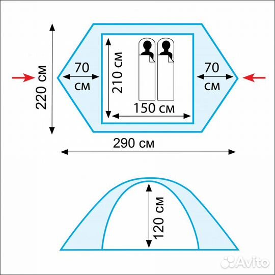 Палатка Tramp Nishe 2 (V2) (зелёный)