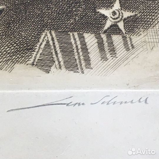 Гравюра Сталин И.В. на картоне 1950-е годы гдр