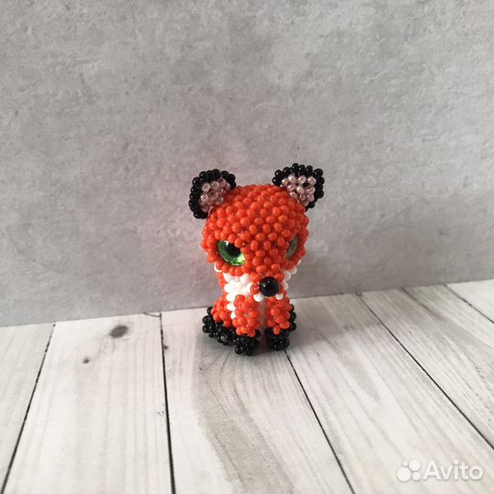 Амигуруми из бисера лиса