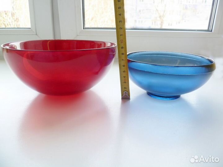 Салатник ваза для фруктов, конфет, цветное стекло