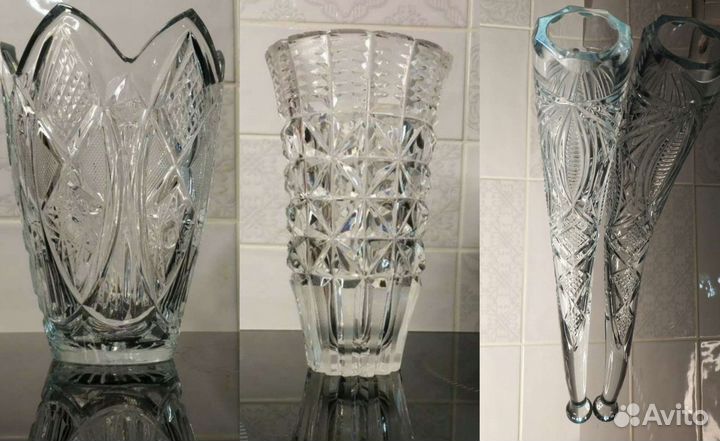 СССР хрусталь ваза для цветов рог кубок