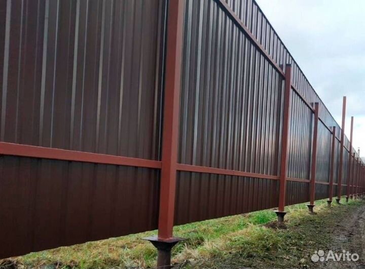 Забор профнастил евроштакетник