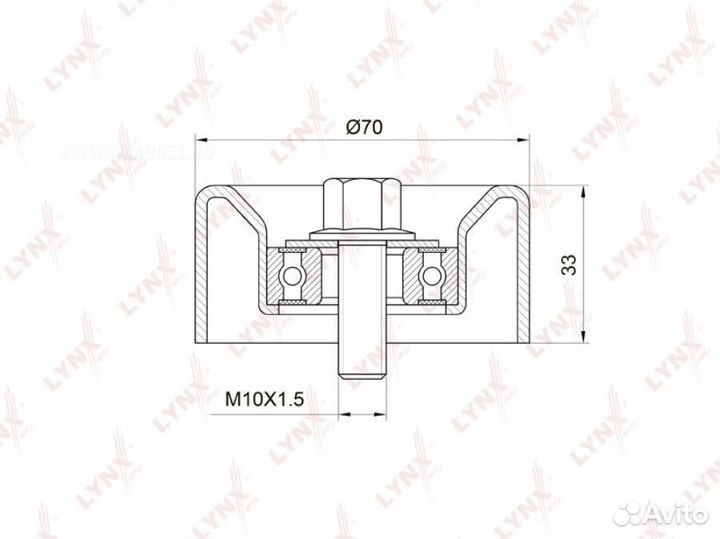 Lynxauto PB-5032 Ролик натяжной приводного ремня