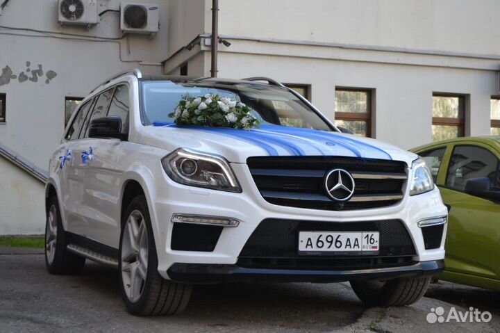 Свадебные украшения на машину синие