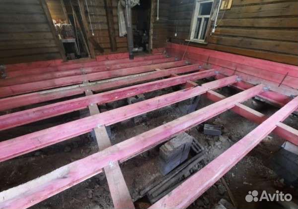 Замена венцов с подъемом дома реставрация фундамен