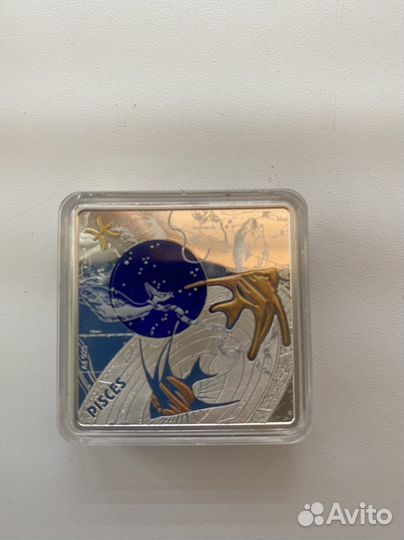 Pisces Zodiac Signs Серебро Монета 100 денари