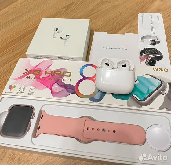 Airpods 3/pro/Pro2 + Смарт часы 8 серия