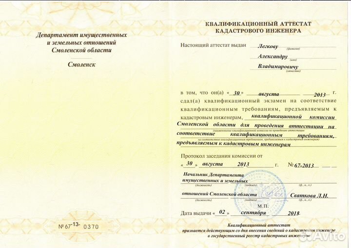 Кадастровый инженер, Технический план