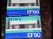 Аудиокассеты запечатанные sony EF 90 Япония