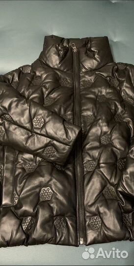 Пуховик кожаный