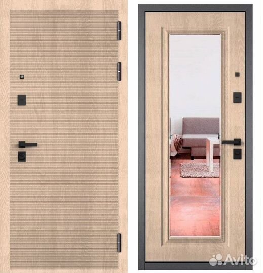 Дверь входная в квартиру с зеркалом