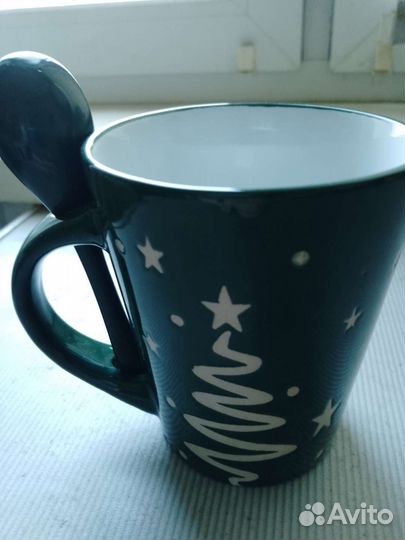 Чашка с ложкой новая