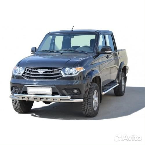 Передняя защита УАЗ Патриот двойная 63.5 мм