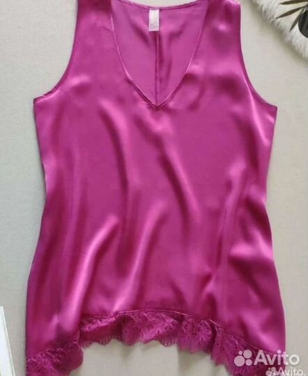 Шёлковый топ intimissimi 42 топ с кружевом шёлк