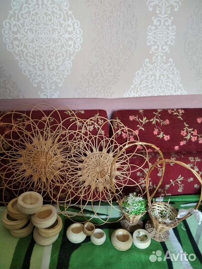 Корзинки, панно, деревяные вазончики для букетов