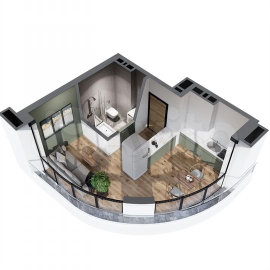 1-к. апартаменты, 32,4 м², 4/8 эт.