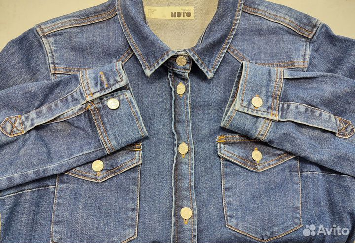 Topshop moto рубашка блузка платье джинсовое