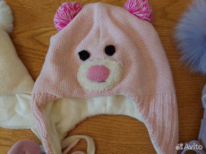 Зимние шапки на девочку от 2 до 5лет