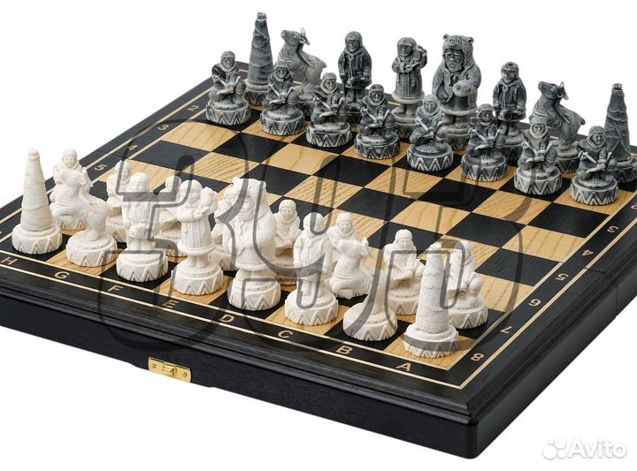 Шахматы Народы севера (морёный дуб) (50473)
