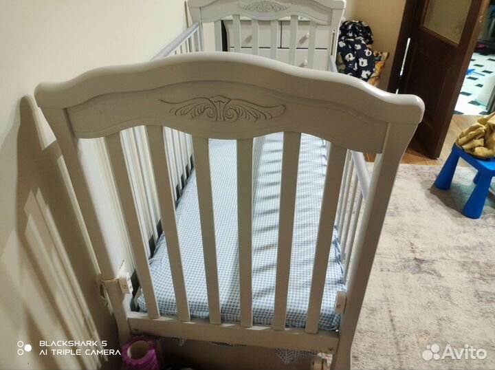 Детская кроватка Gandylyan с матрасом и тумбой