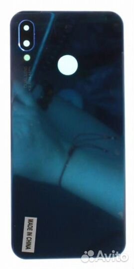 Задняя крышка для Huawei P20 Lite Синяя (со стекло