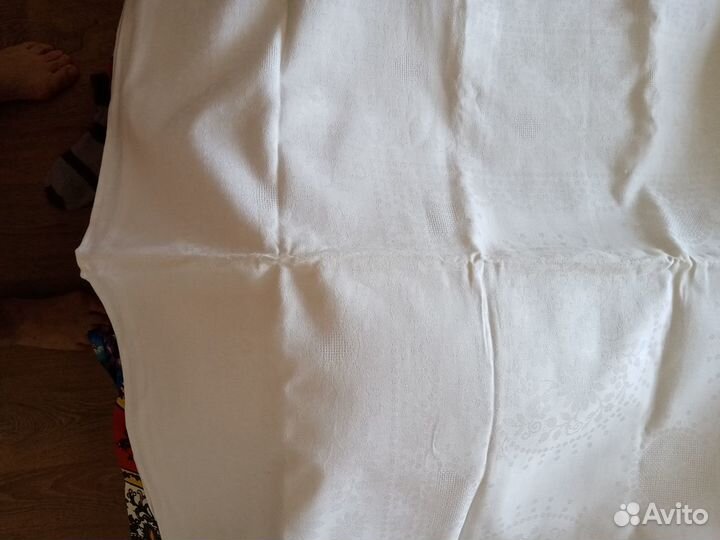 Скатерть льняная белая СССР