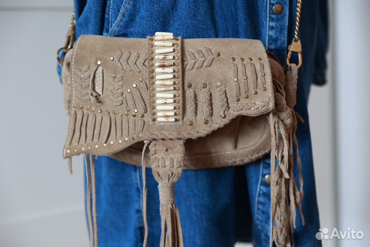 Сумка клатч all saints натуральная замша