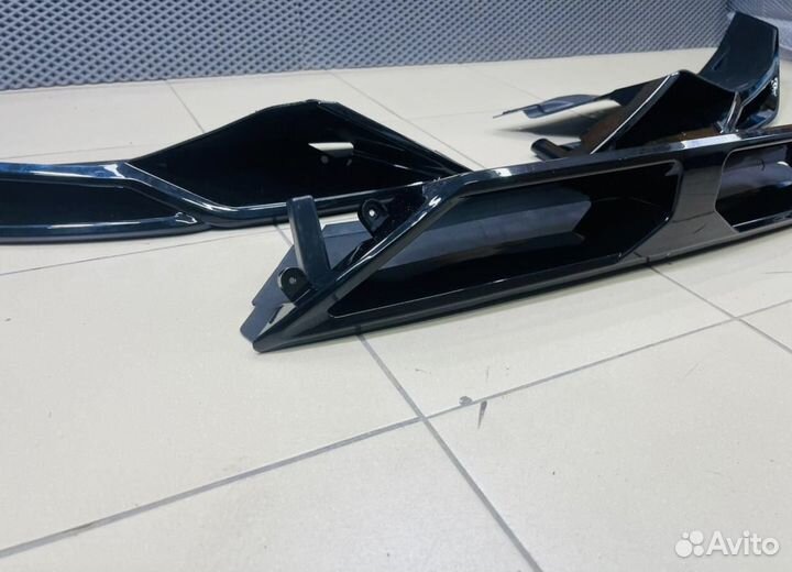 Губа BMW X5 G05 М пакет, дорестайл, чёрный глянец