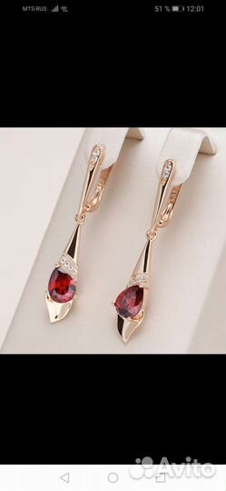 Серьги позолоченные