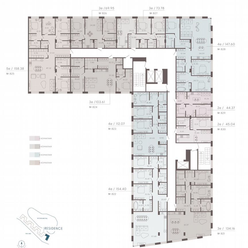 3-к. апартаменты, 104,9 м², 5/8 эт.